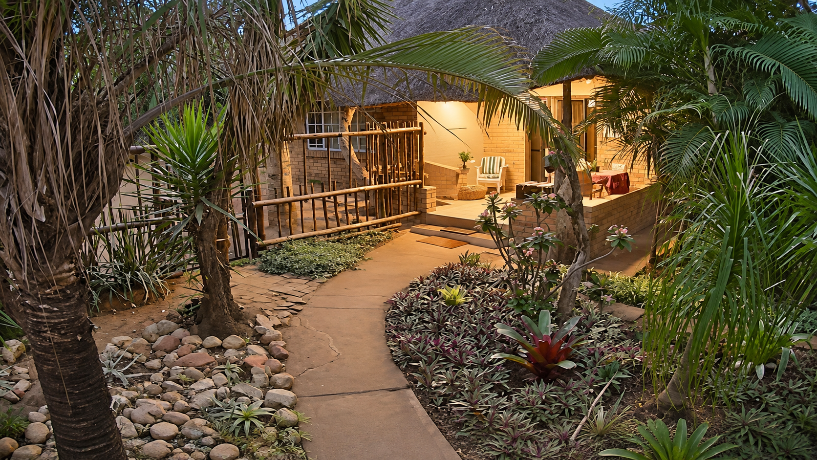 Baby Lodge entrance through the garden