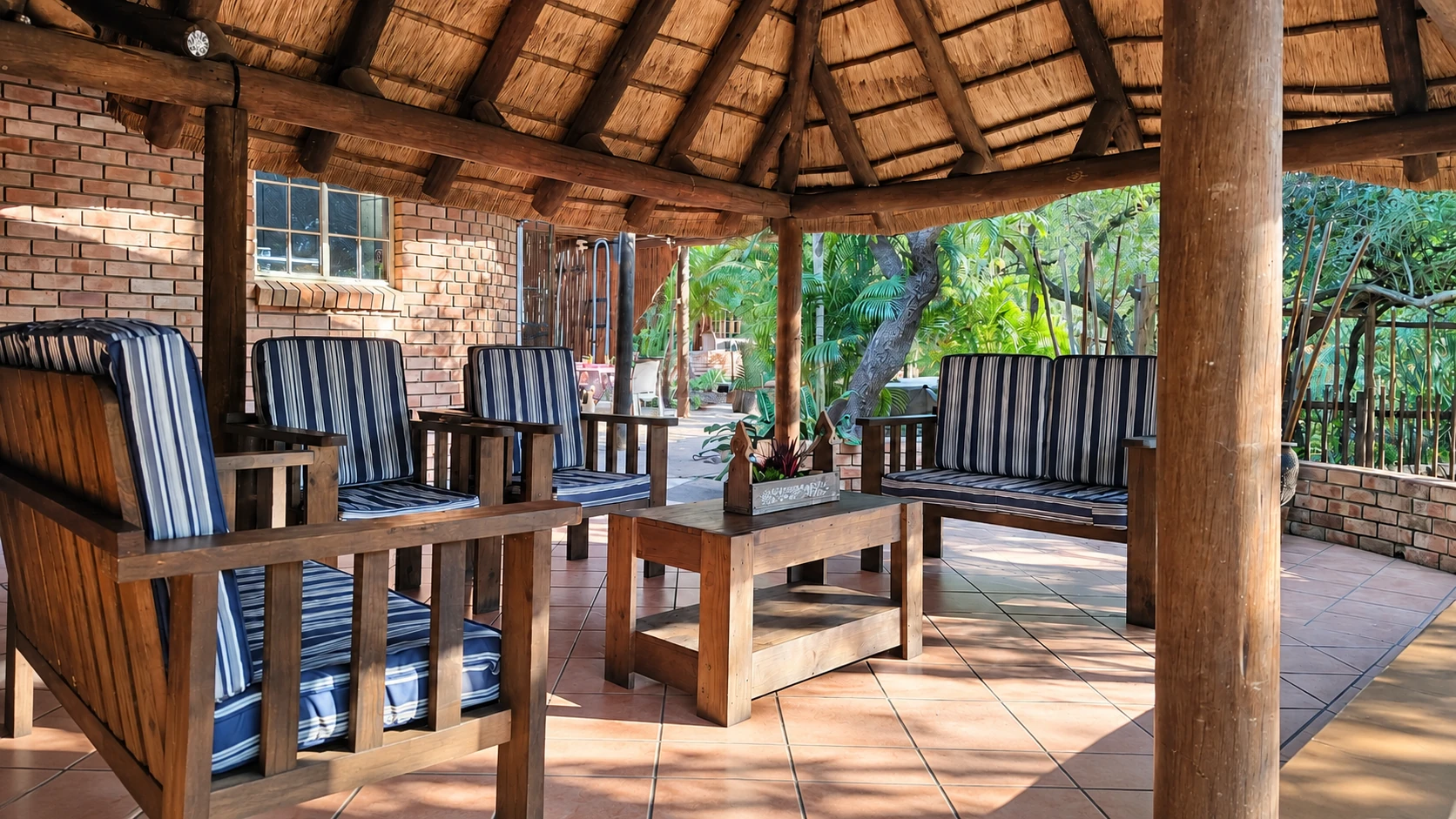 Bush Lodge covered outdoor seating