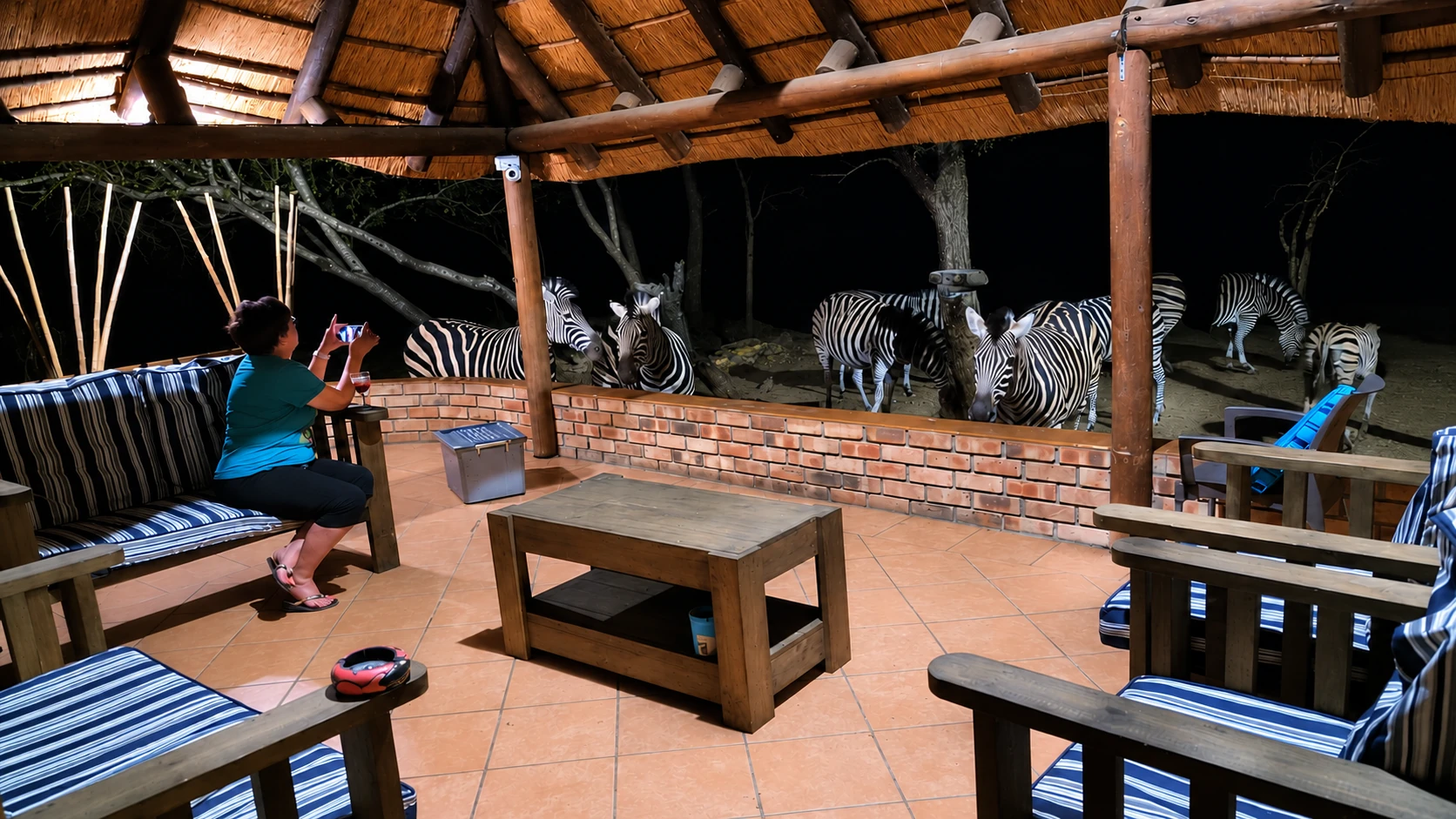 Evening at the thatched lapa